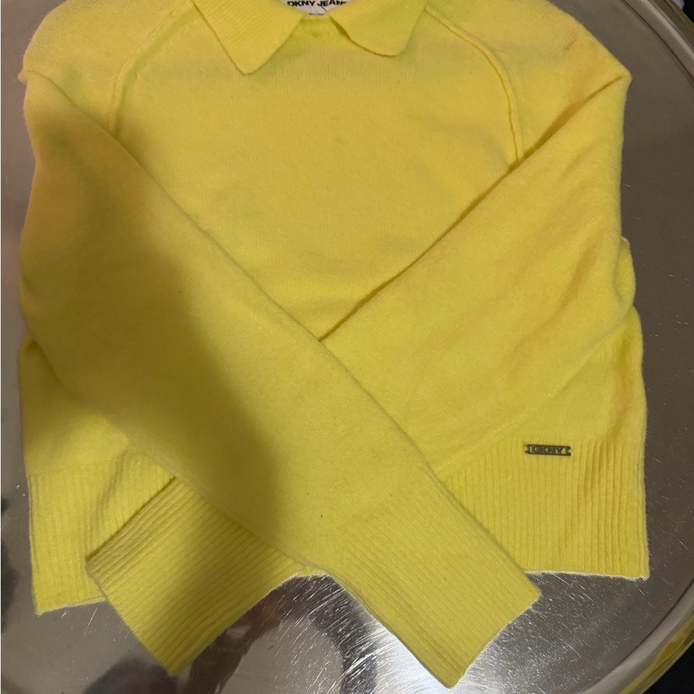 DKNY Vibrant Yellow Crew Neck Sweater